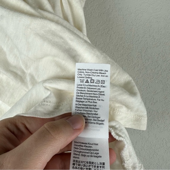 Crewcuts Girls Off White Cream Ruffle Sleeve Tee Shirt Size Large 10-11 - Picture 5 of 6